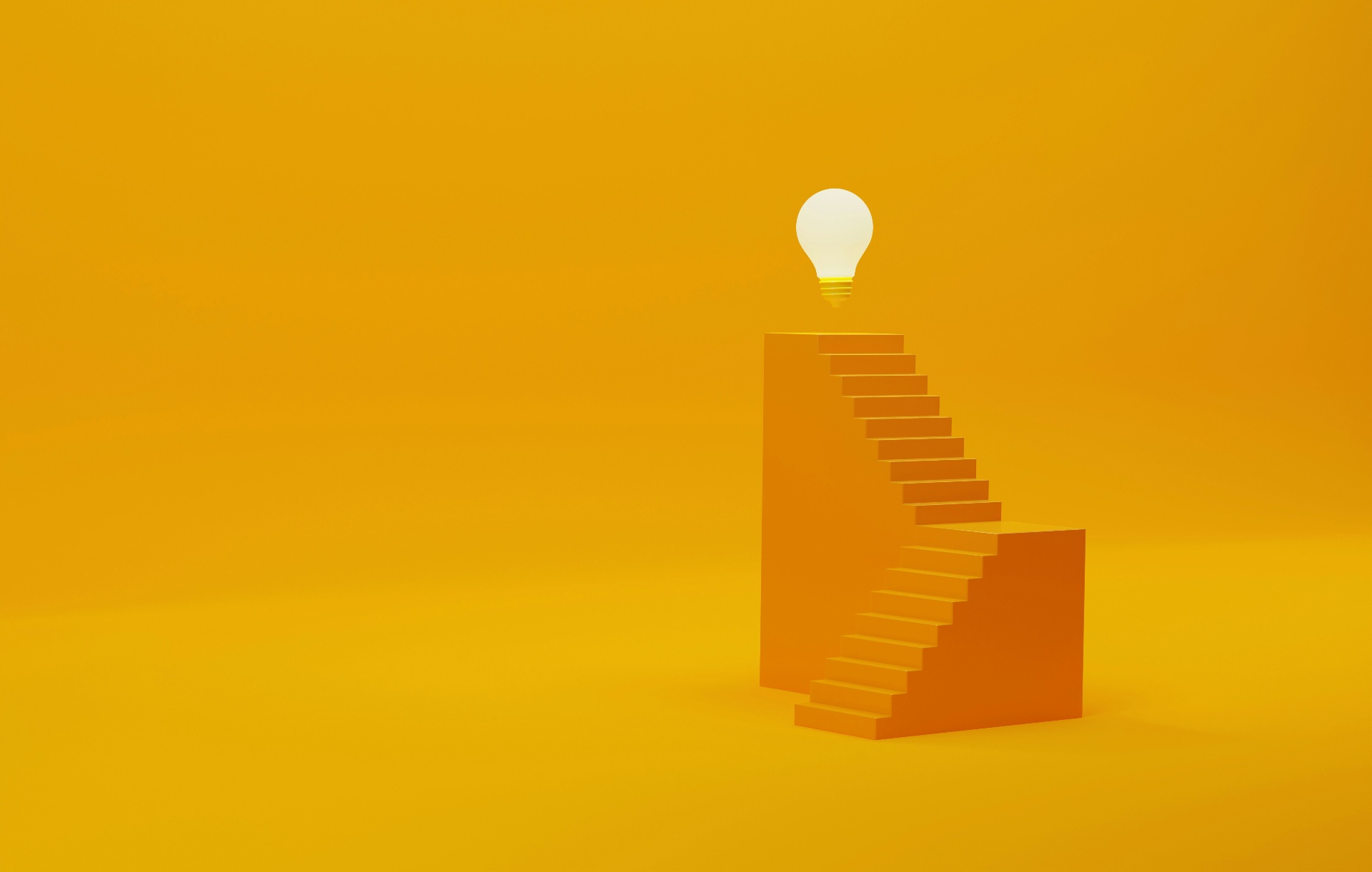 Staircase leading to a light bulb symbolizing bright ideas and student potential